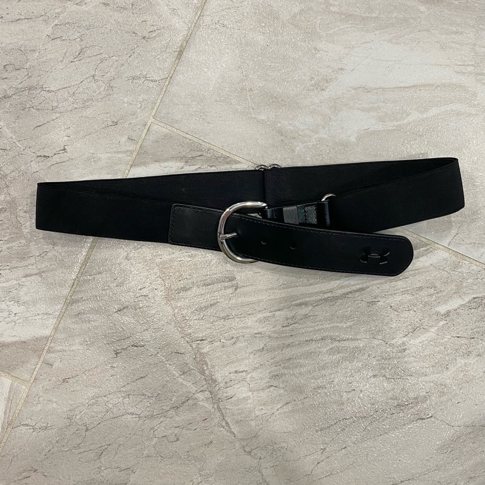 Women Under Armor Black Softball Belt with Silver Buckle